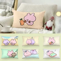 Asamimichaan Asleep Cute Asamimi Square Pillow Covers Cartoon Sofa Decorative Home Double-sided Printing Short Plush Cushion 1