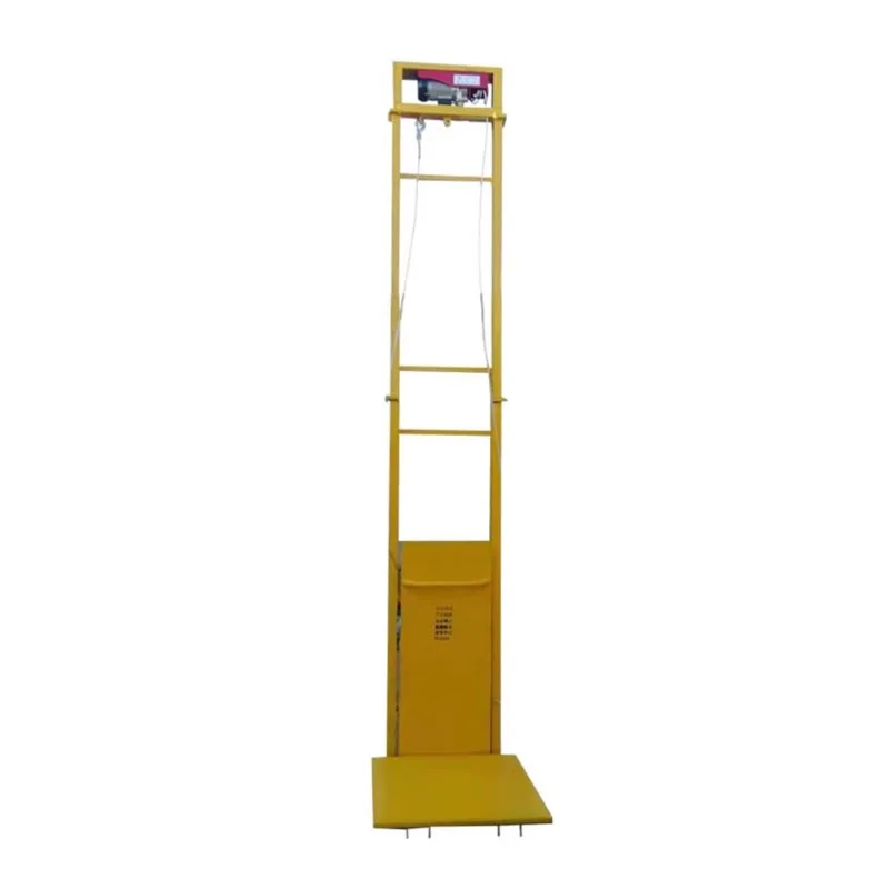 Simple anti falling cargo elevator for indoor and outdoor hydraulic elevators in factory buildings