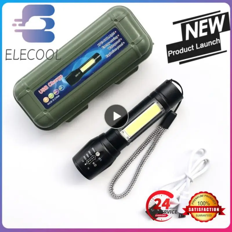 

1PCS Powerful LED Flashlight Rechargeable USB 18650 Waterproof Zoom Fishing Hunting 100000 Lumens Tactical Flashlight LED