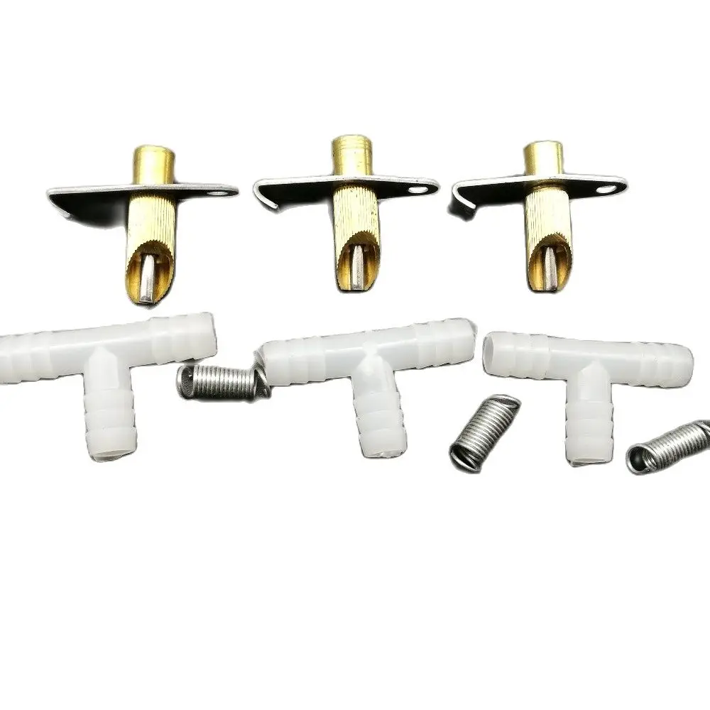 

Free shipping 100pcs copper material rabbit nipple drinker with iron holder and three-way and spring water