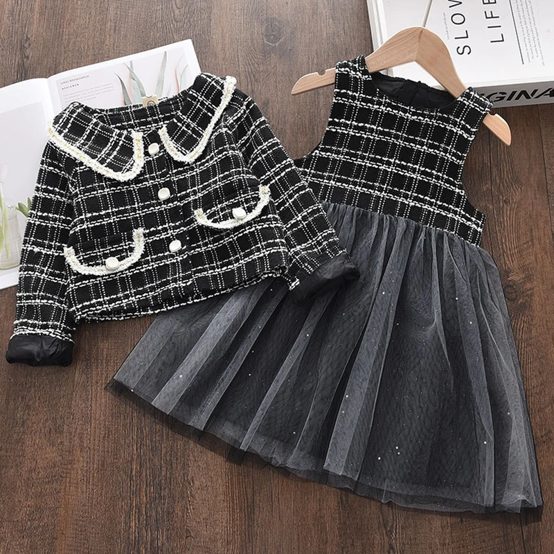 Menoea Kids Clothes Girls Set Autumn Fashion Winter Wool Coats And Skirts Boutique Kids Clothing Sets Teenager Fall Outfits
