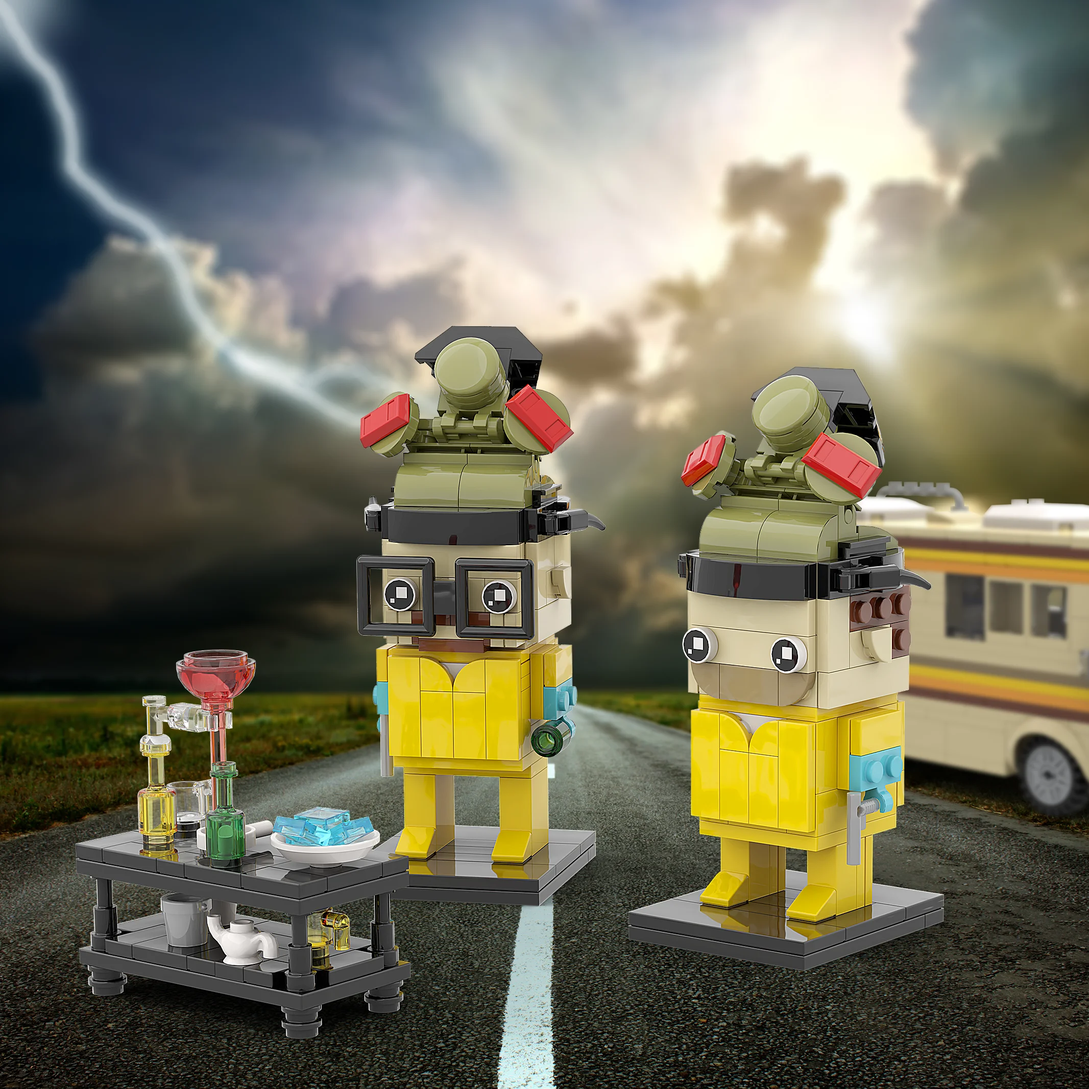 Classic Breaking Bad RV White and Pink Characters Model 3-in