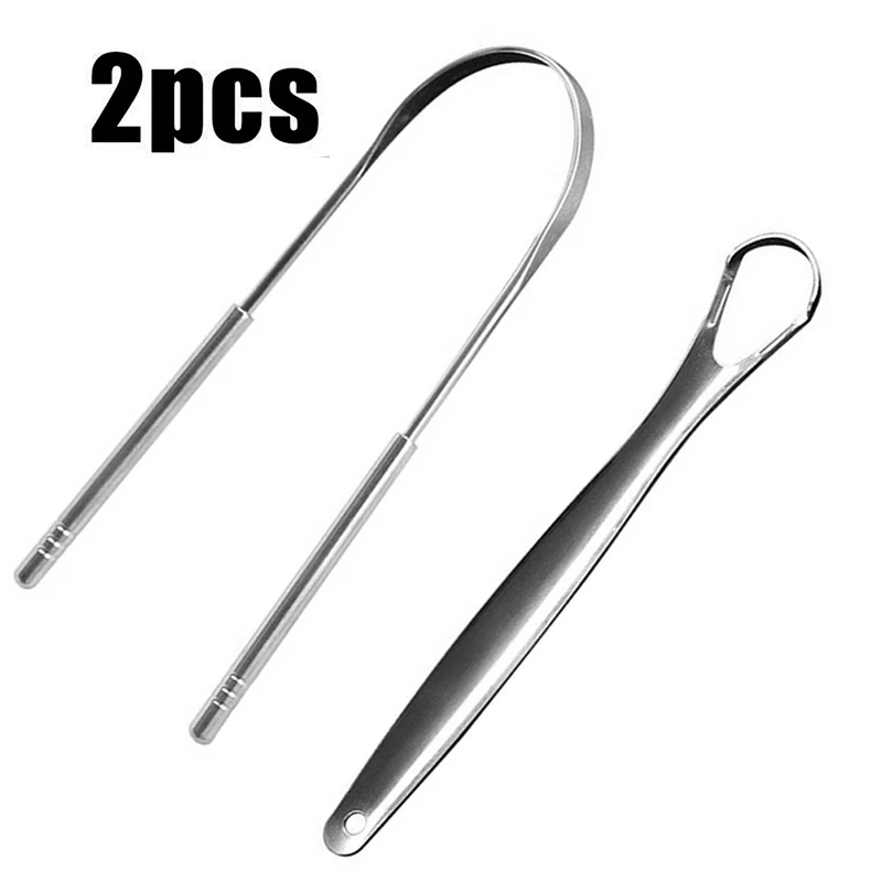 

1/2PCS Stainless Steel Tongue Scraper Oral Tongue Cleaner Brush Tongue Toothbrush Oral Hygiene High Quality Tounge Scraper