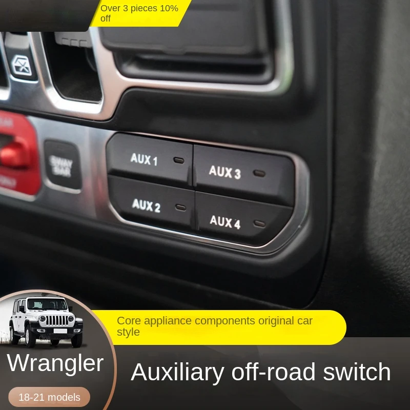 For Jeep Wrangler Off-road Auxiliary Switch Refitting Wrangler Jl Central  Console Switch System Aux - Body Kits - AliExpress