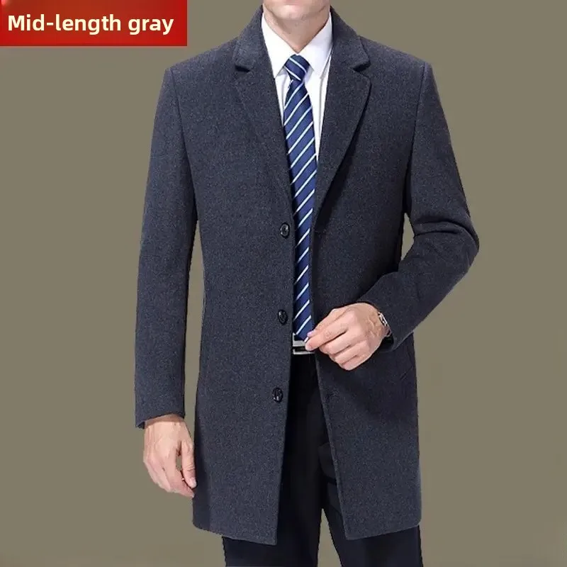 Mid-length dark gray [above the knee]]