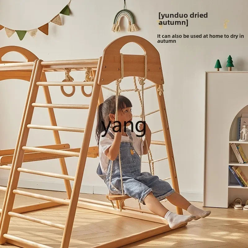 CX climbing frame indoor children's solid wood household swing combination 3