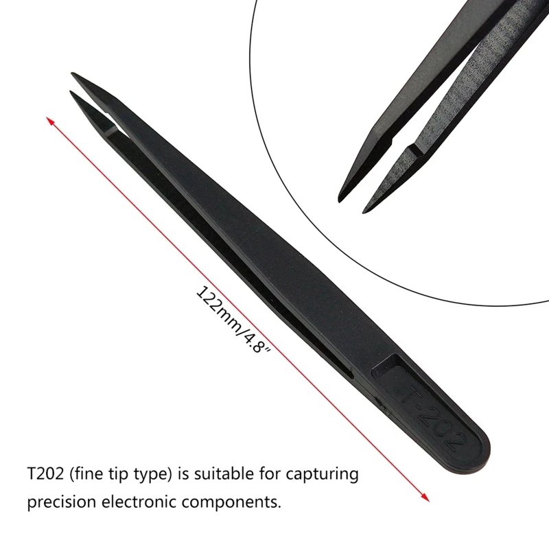 8 Pieces Tweezers Plastic Anti-Static Tweezers for Electronics Jewelry-Making Laboratory Work Repairing Hobbies Durable