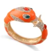 HAHA&TOTO New Arrived Women's Gold Plated with Full AAA Rhinestones Dolphin Animal Bracelet Statement Enamel Bangle 6 Colors 3