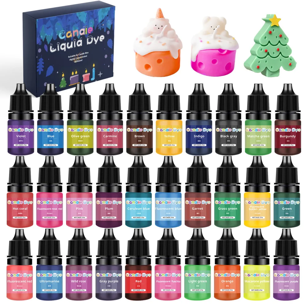 Description Picture 3 of itemCandle Dyes Kit Liquid Colorant Pigment Set DIY Candle Making Supplies Aromatherapy Soap Soy Wax Dye Candles Manufacture Pigment