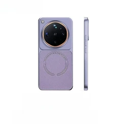 Stylish Magnetic Matte Lychee - Textured Leather Phone Case - Ultra - Thin Shockproof Cover for OPPO Find X9 Ultra (Purple)