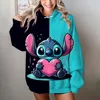 Disney Stitch print Cartoon Hooded Sweater Jacket Clothes Hoodie Oversize Design Feeling Loose and Comfortable 1