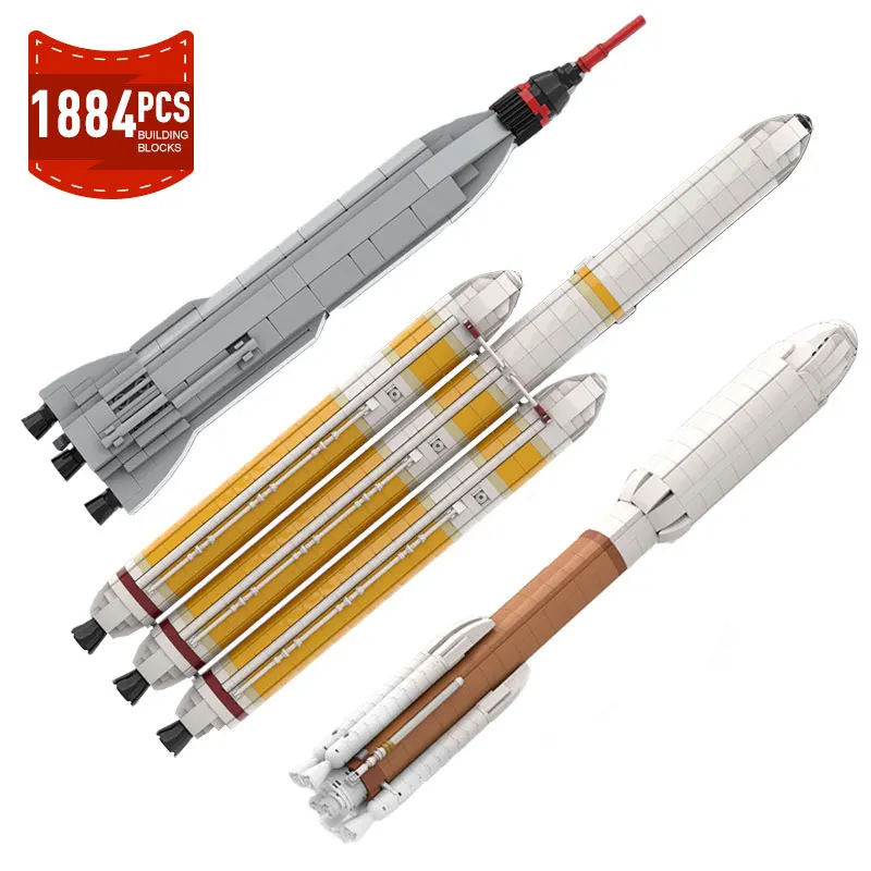 Moc Delta Iv Heavy Space Rocket Con Parker Solar Probe Scale 1:110 Blocks Hercules V Mercury Project Mars Launch Explore Toys