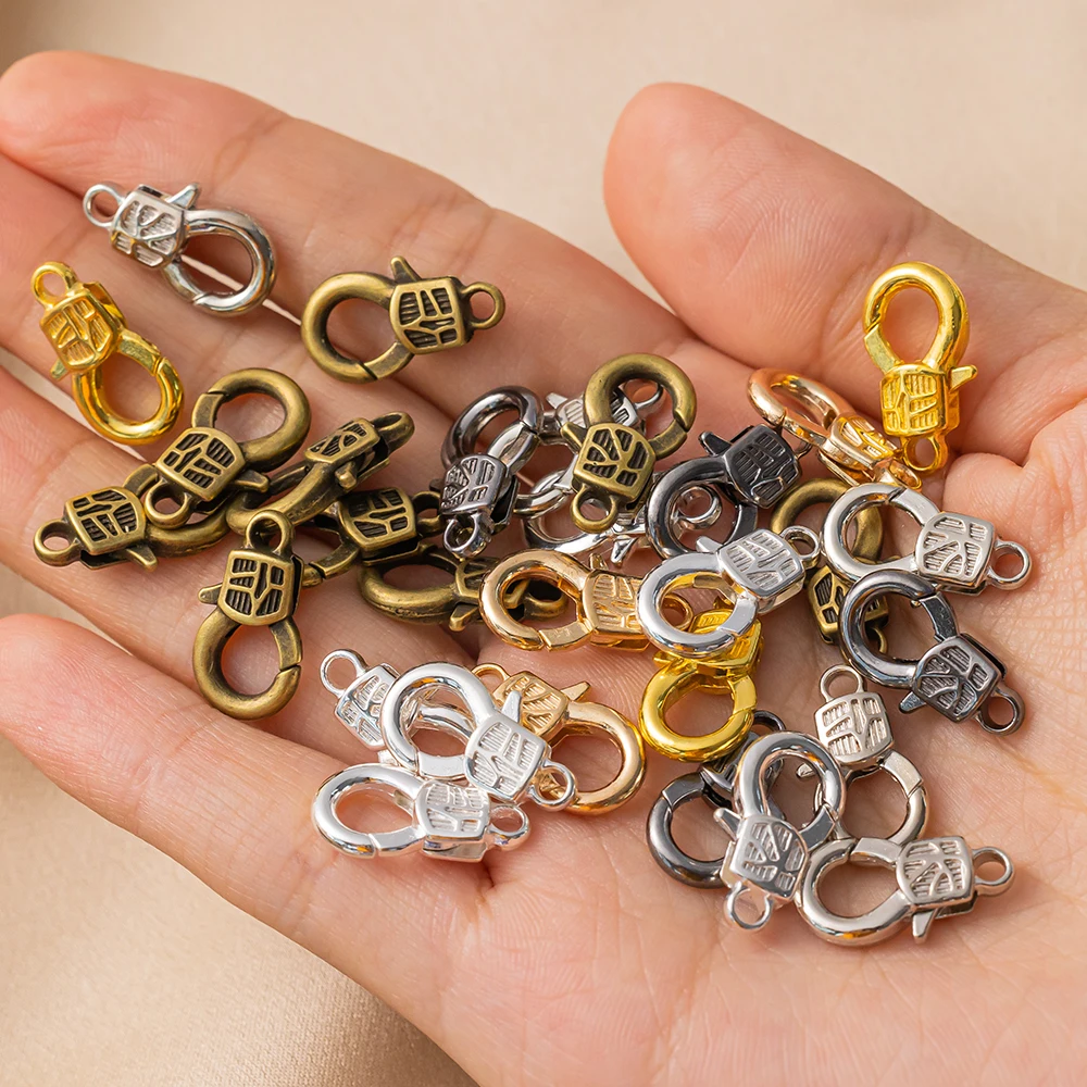 20 Teile/los 7x19mm Metall Vintage Karabiner Für DIY Armbänder Halsketten Haken Kette Verschluss Handwerk Zubehör Schmuck machen – Detail 5