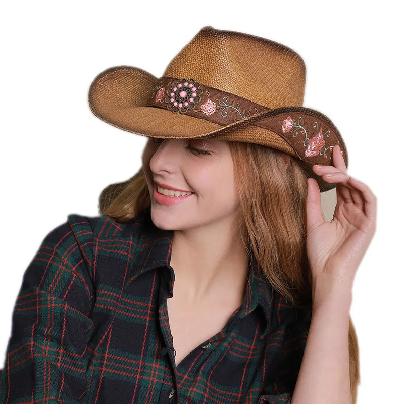 Flowers Embroidery Sun Hats For Women 