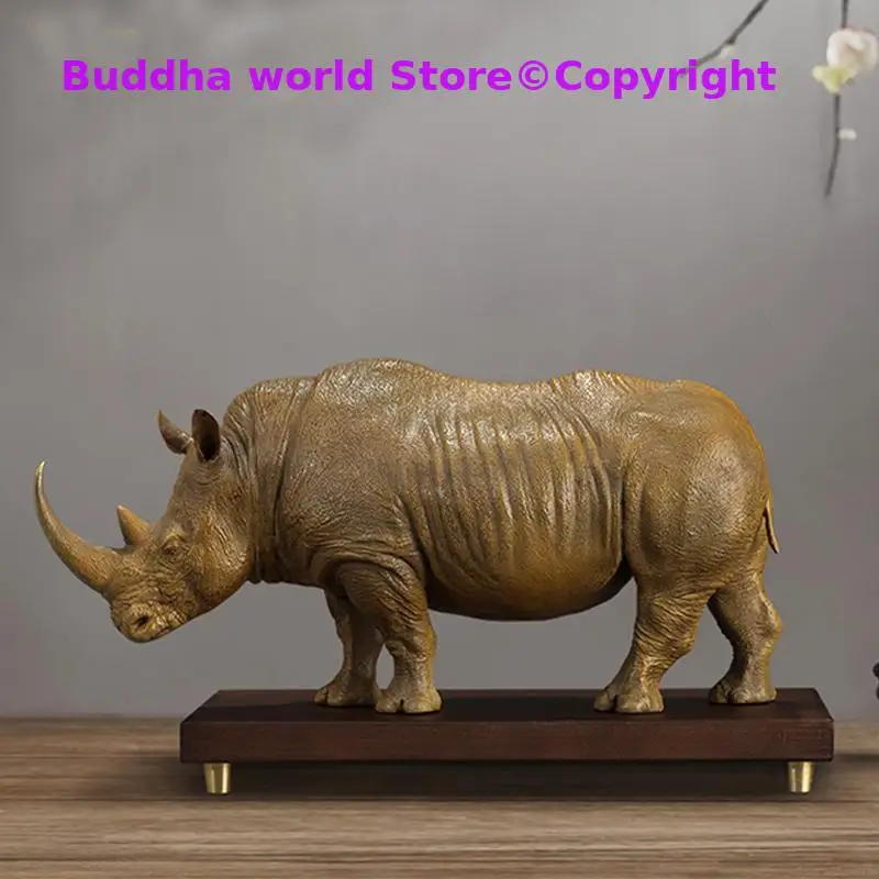 

HOME OFFICE High grade decorative ART Bring wealth money GOOD LUCK Success Rhinoceros bull bronze Sculpture Spiritual ART