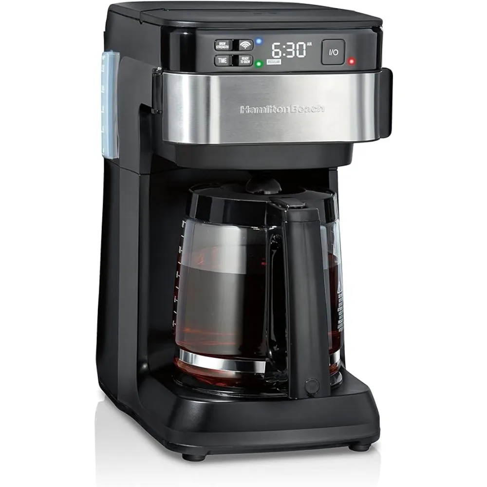 

Programmable Espresso Maker Smart Coffee Maker 12 Cup Capacity Electric Espresso Utensils Black and Stainless Steel Machines