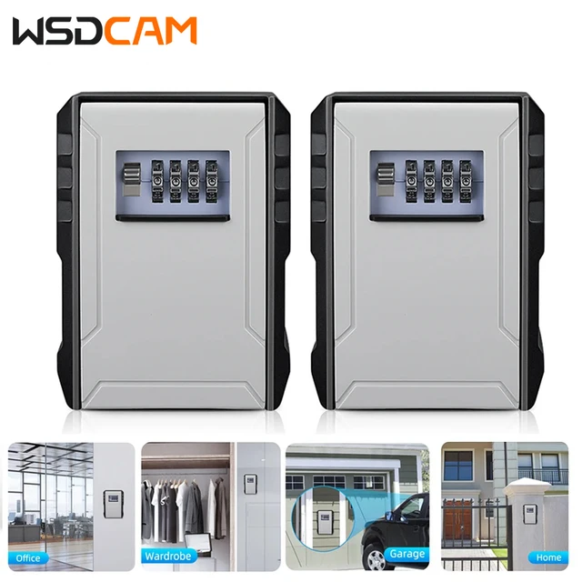 Wsdcam Zinc Alloy Key Safe Box 4 Digit Combination Key Storage Box Wall Mounted Key Organizer For Home Office 1