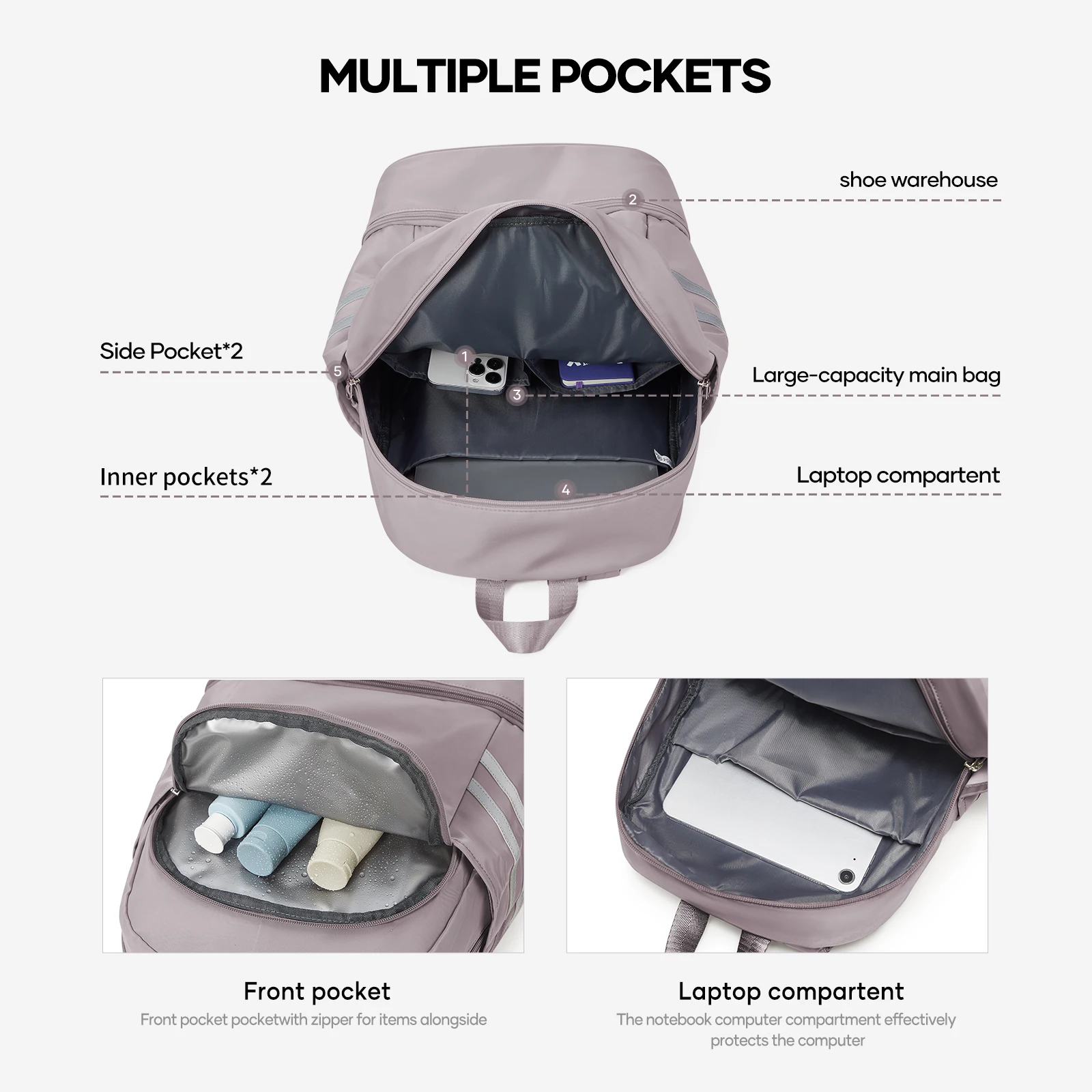 Backpack Sport Gym Sackpack, Lightweight Water Resistant Nylon for Gym Shopping Sport Yoga Fitness Backpack for Women Men