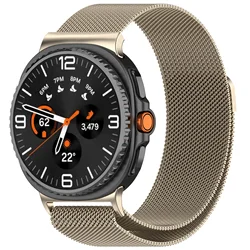 Premium Metal Milanese Loop Magnetic Bracelet Strap - Elegant Design - Watch 8 Classic 46mm (Starlight)
