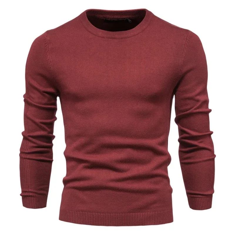 Round neck wine red
