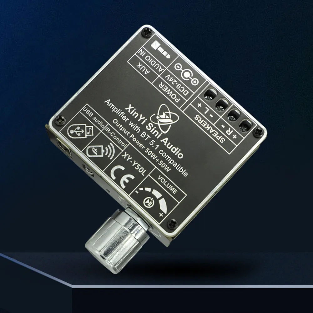 XY-Y50L 스테레오 오디오 파워 앰프 보드 모듈, 리모컨 포함, 블루투스 호환 5.1 AUX USB 듀얼 채널 50W