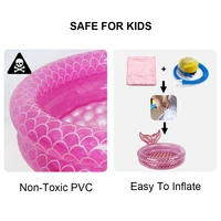 Piscine gonflable rose sirène pour enfants, piscine ronde pour jeux aquatiques, piscine à balles pour l'intérieur, l'extérieur, la cour, l'été 6
