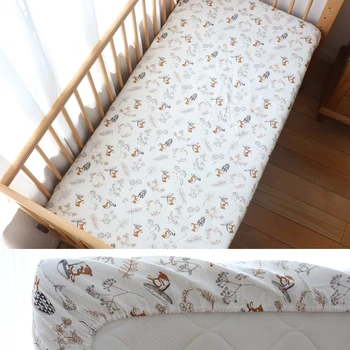 Lenzuolo con angoli per culla, biancheria da letto per neonati, per bambini, in cotone, coprimaterasso, protezione per bambini, 130x70 cm, dimensioni personalizzate