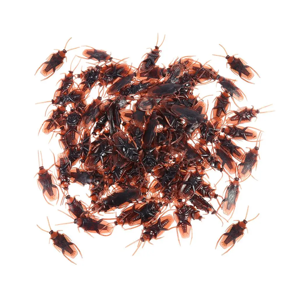 150 Pcs Simulation Cockroaches Prank Toys Plastic Insects For April Fool Scare Friends Practical Jokes Novelty