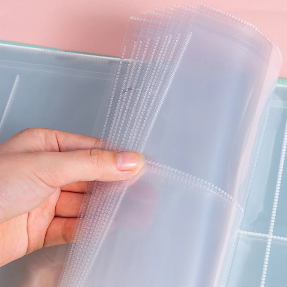 PLRBOK A4 Clear 10 Pack Photo Album Refill Pages Protector 4 Holes Multiple Formats 4 Rings Binder Photocards Postcard Notebook