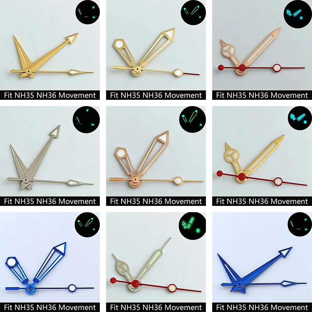 Watch Pointer Green/Blue-green Glow Suitable for N H35/NH36 Sports Watch Pointer Accessories Watch Accessories