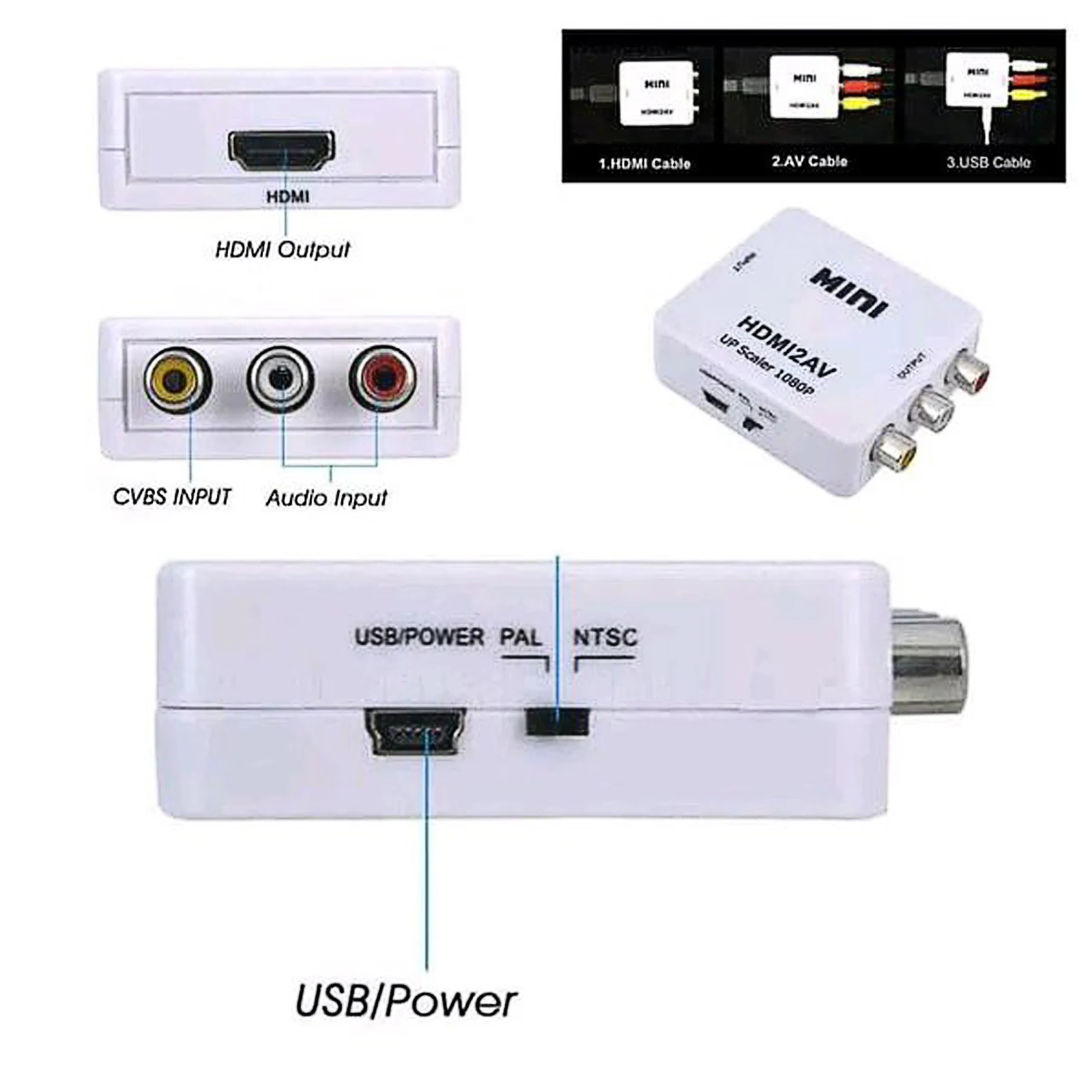 1080P HDMI ȣȯ AV Ϸ   Ʈ , HDMI-RCA CVSB L/R  ̴ HD2AV ȣȯ