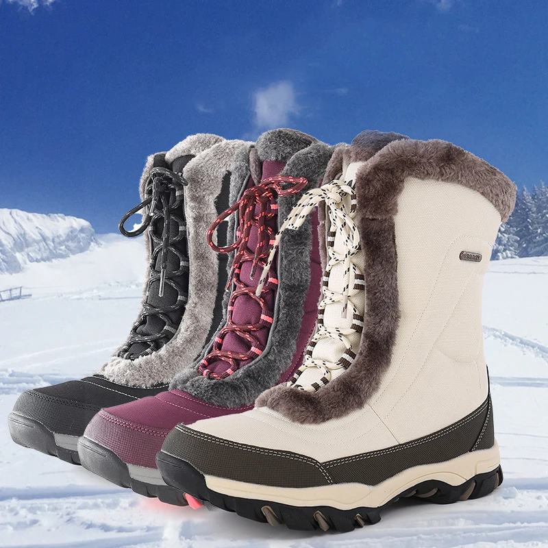 Winter Snow Boots Women 2022 New Warm Ski Boots Cover Outdoor Snowboard