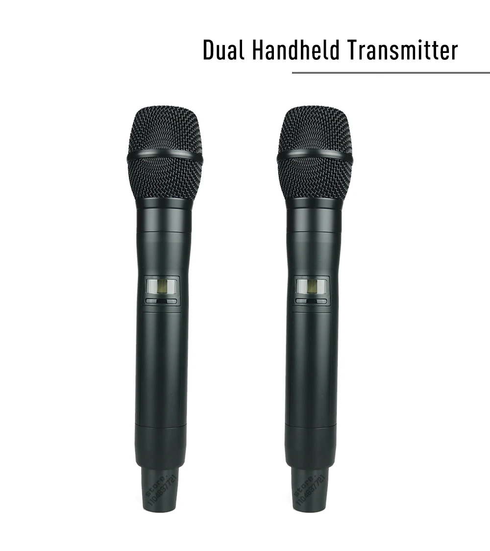 AD4Q Wireless Microphone Four Channel Digital Audio System with Dual Handheld Bodypack Transmitter For Live Vocal Stage Karaoke