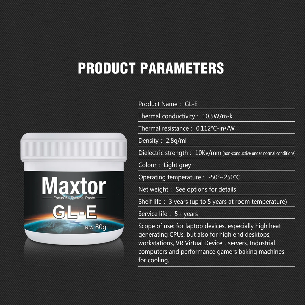 Gle Maxtor Pasta Térmica Ventilador Cooler pc Cpu Gpu Ps4 Computador Mcu Equipamento Caixa de Jogo Ventilador 105 w M-k - Imagem 5
