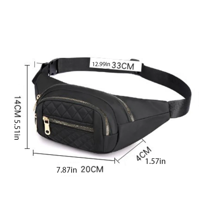 1 functional waist bag, suitable for both men and women, adjustable shoulder strap, suitable for hiking, camping, and running, w