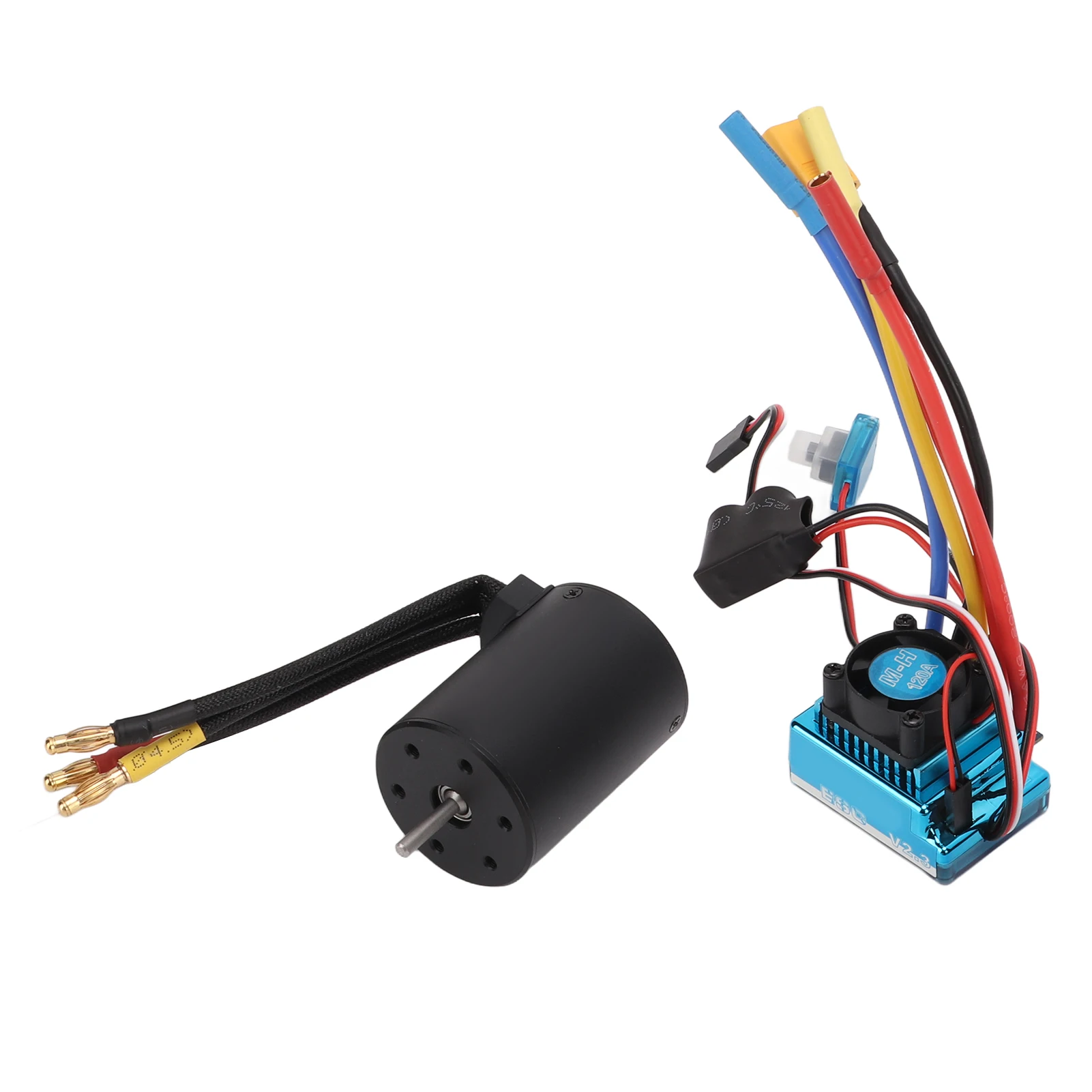 3100KV 브러시리스 모터 3.175mm 샤프트 XT60 플러그 타입 120A ESC 콤보 1/10 RC 자동차용 방진 외부 프로그래밍 포트