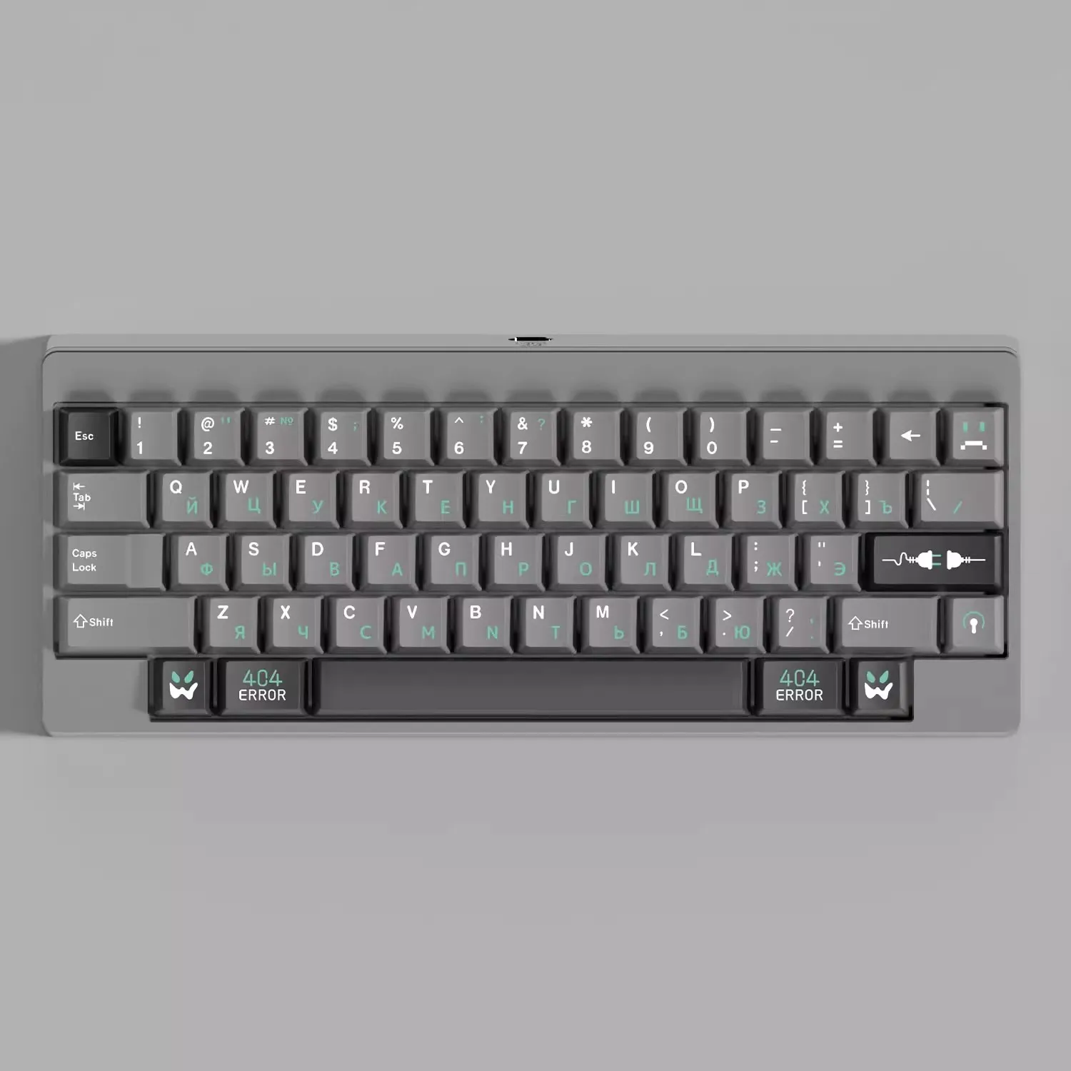Sublimação Verde Russo Keycaps Pbt Cereja Perfil à Prova de Luz Cinza 96 980 Hhkb 404 Tema de Erro Conjunto em Branco