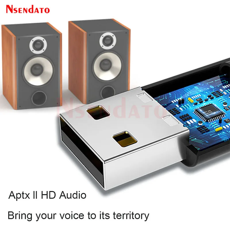 USB2.0 Bluetooth-Compatible 5.3 Audio Transmitter 3.5mm AUX Jack Wireless Adapter Driver-Free USB Dongle For TV Car PC Headphone