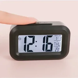 Sleek LED Digital Alarm Clock with Calendar & Temperature Display for Home and Office Decor (Black)