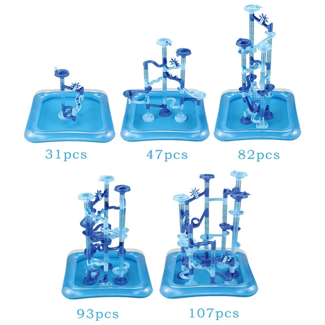 Water Play Marble Run Maze Ball Track Building Blocks DIY Construction Toys Set Children Educational Toys Gift 31-107Pcs 2