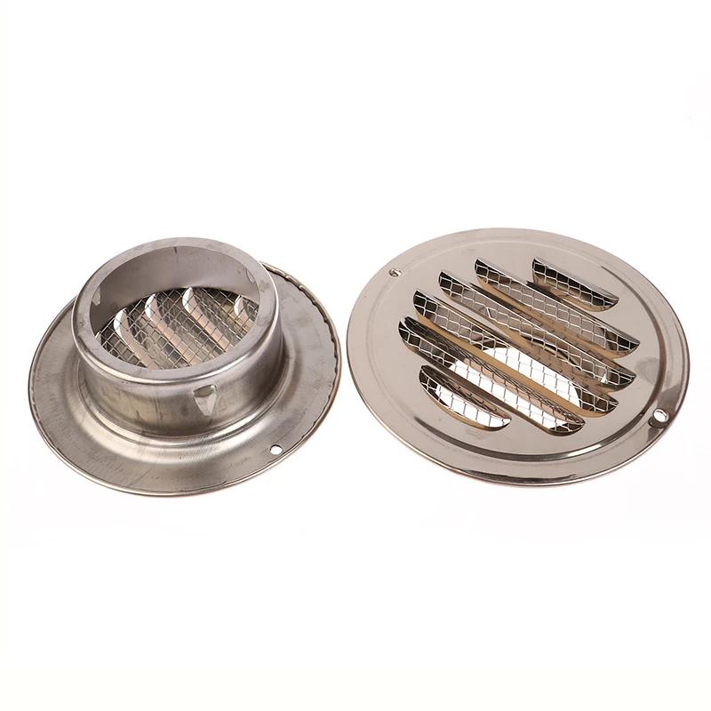 Round Stainless Steel Air Vent Grille 70/80/100/120MM Insect Protection Home Exterior Wall Ducting Ventilation Tool