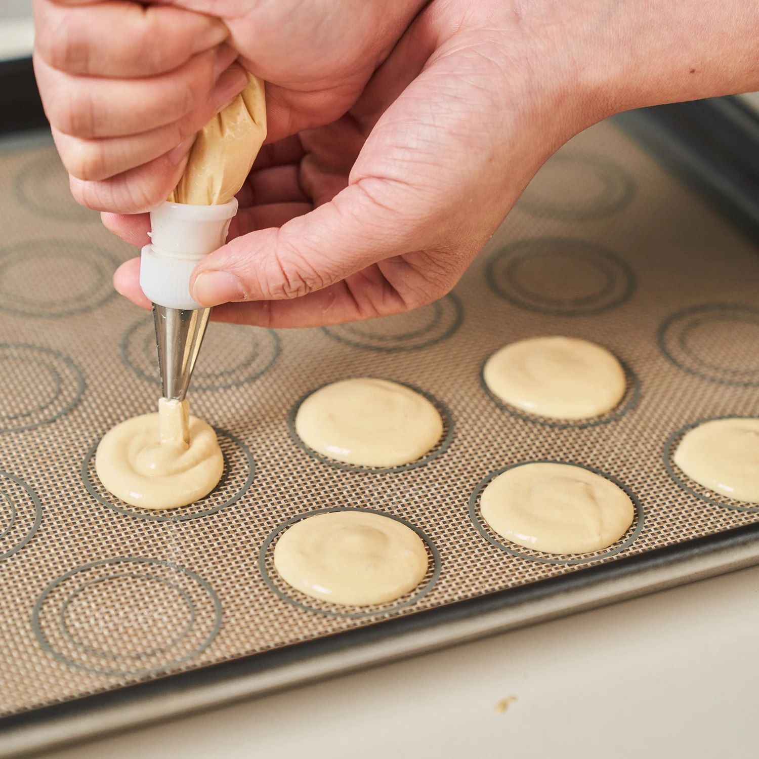 Silicone Non-Stick Reusable Baking Mats - Heat Resistant Bakeware Sheets for Macarons, Cookies, and Bread (Set of 2)