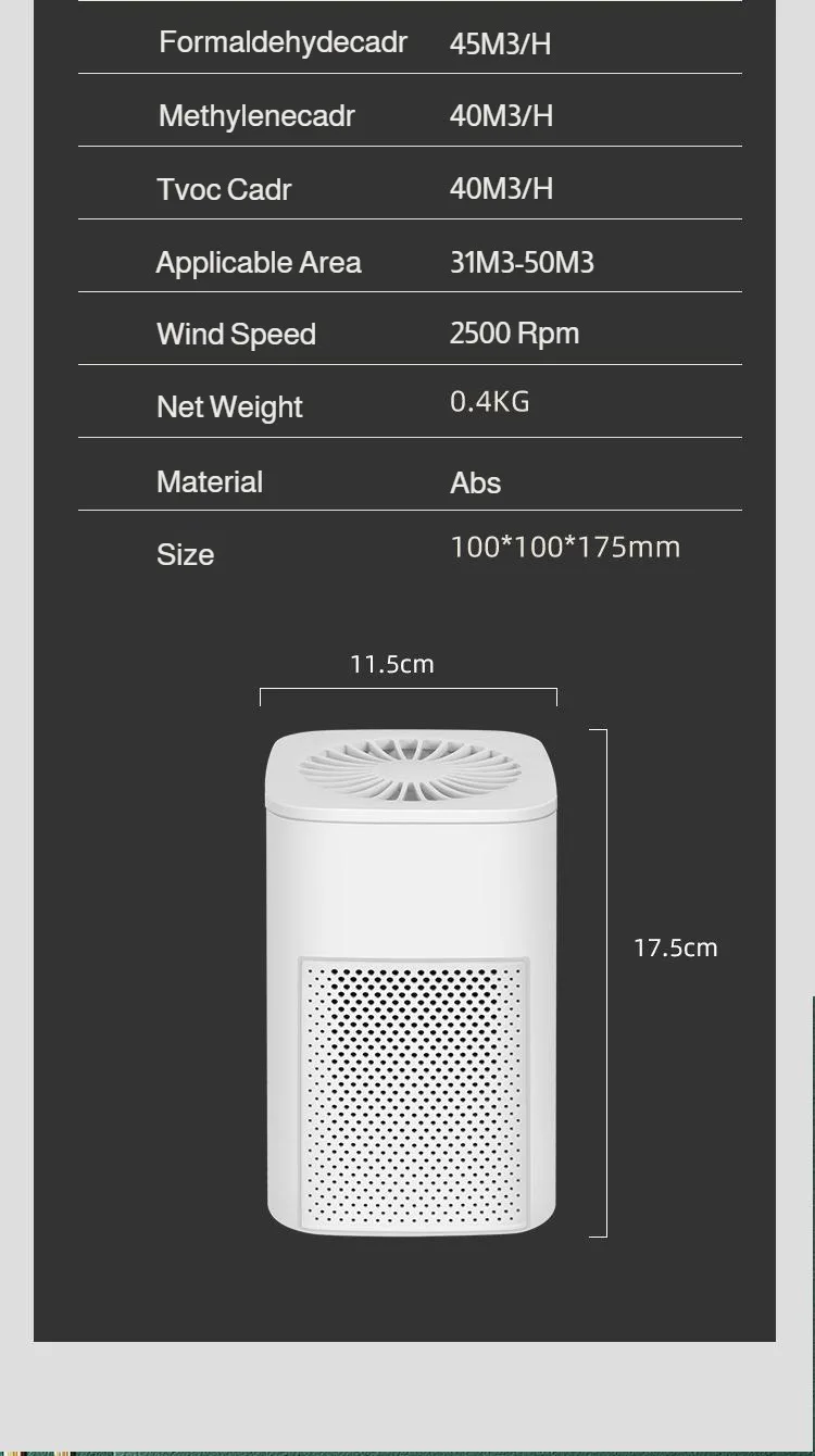 Mini HEPA Air Purifier - Powerful Desktop Indoor Air Cleaner