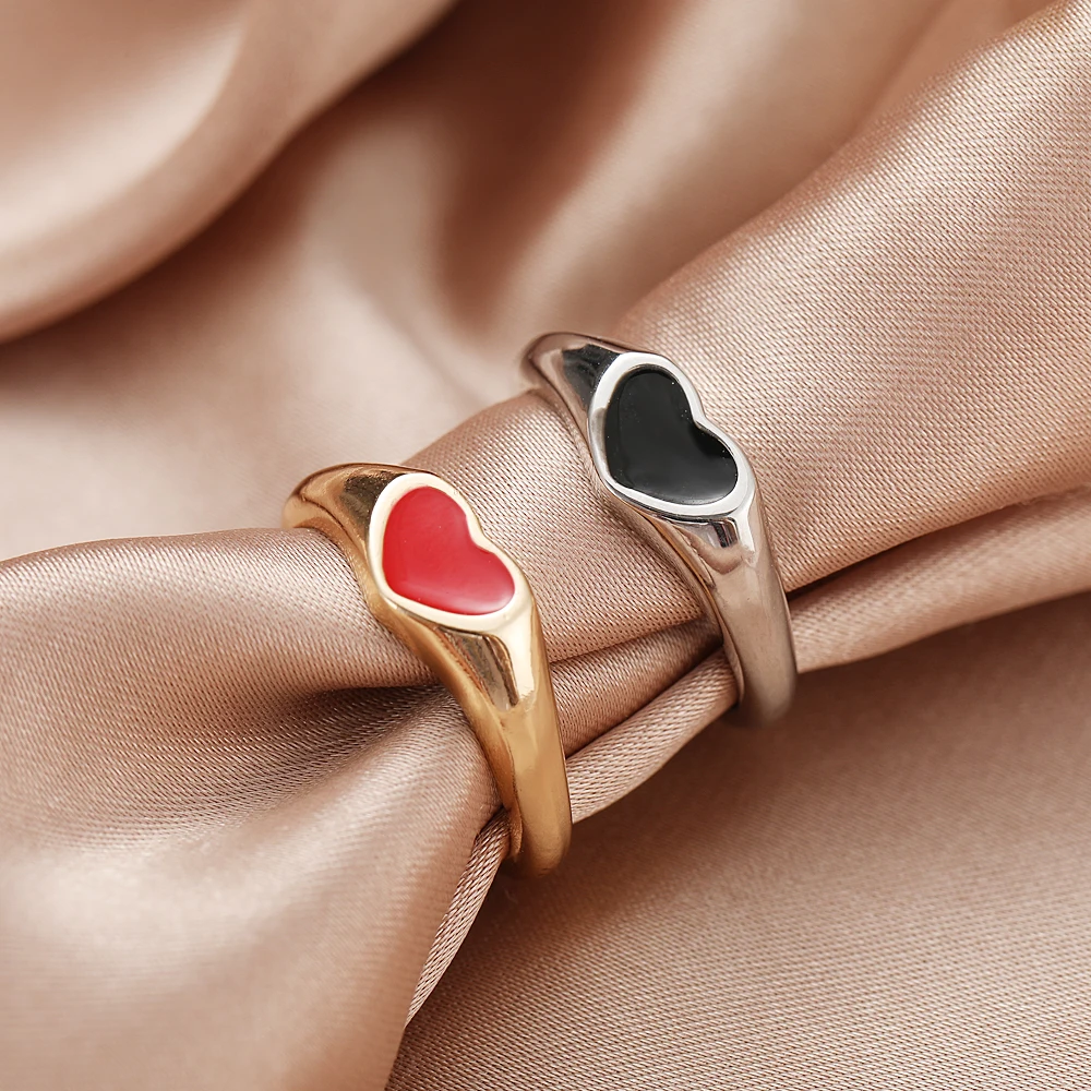 Finger Ring Silver Ring Jewelry Accessories Ring Set Adjustable Rings New Rings Individuality Baroque Vintage Hit Colour Love Heart Metal Gothic Rings For Women Girls Party Jewelry Accessories
