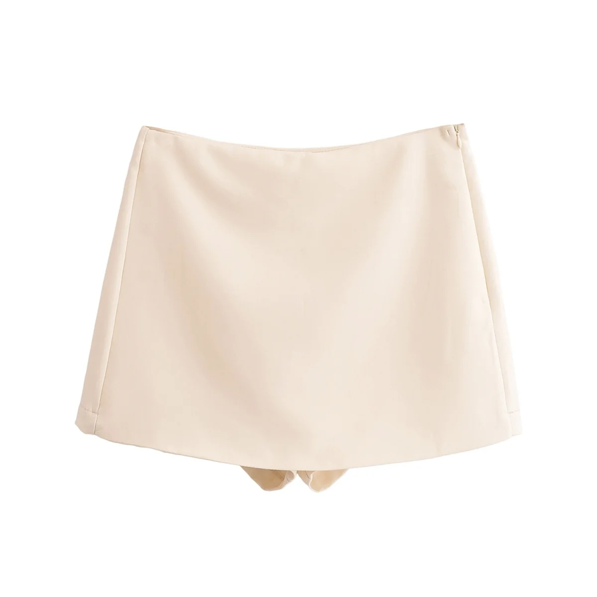BSAY Shorts für Damen, modisch, Herbst und Winter, neu, bequem, lässig, einfarbig, seitlicher Reißverschluss, mittlere Taille, A-Linie, Culotte-Rock, Hose – Detail 20