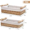 1pc Bathroom and Kitchen Storage Basket - Small Wicker Organizer for Countertops - Round Paper Rope 6