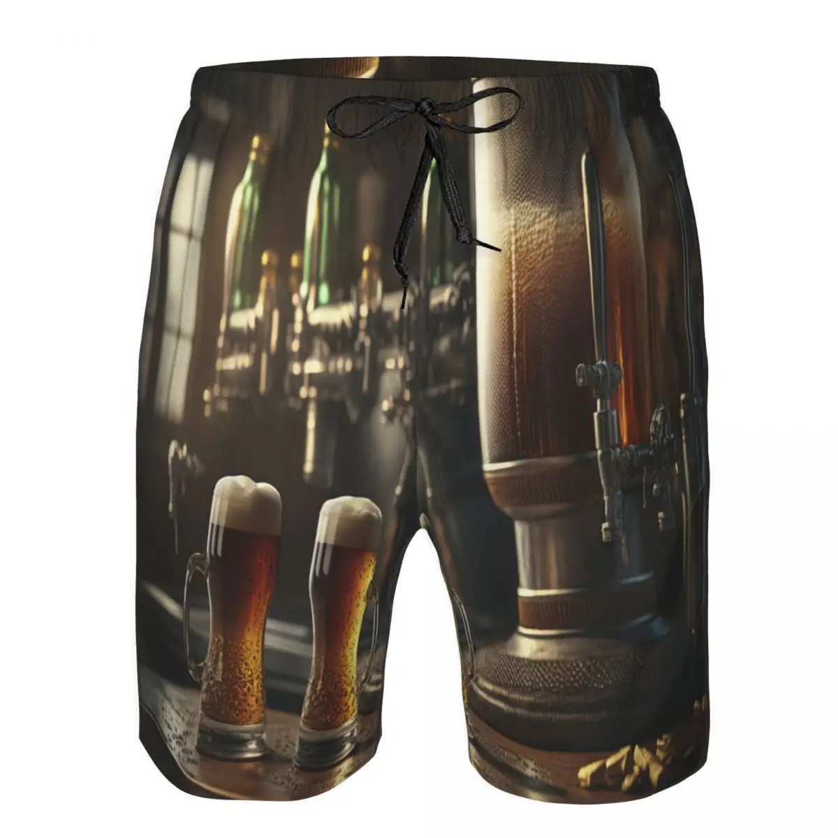 

Summer Men's Swimwear Shorts Beer Glass Beachwear Swim Trunks Men Swimsuit