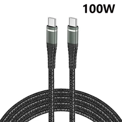 High - Power 100W USB - C to USB - C Fast Charging Cable - Nylon Braided - 1m (100w 1pcs)