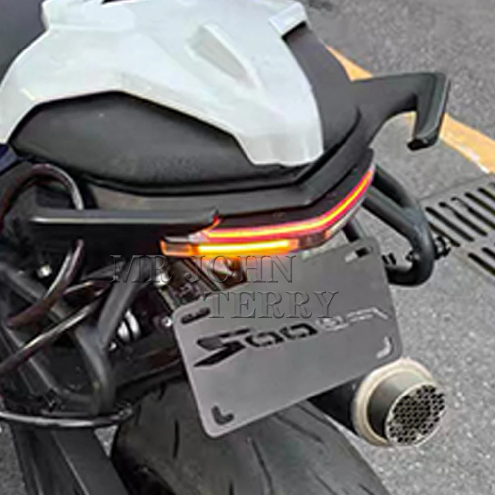 BMW F900XR F900R F 900 XR F900 R F 900 R 2024 2023 2022용 LED 라이트 브래킷이 있는 오토바이 후면 번호판 마운트 홀더