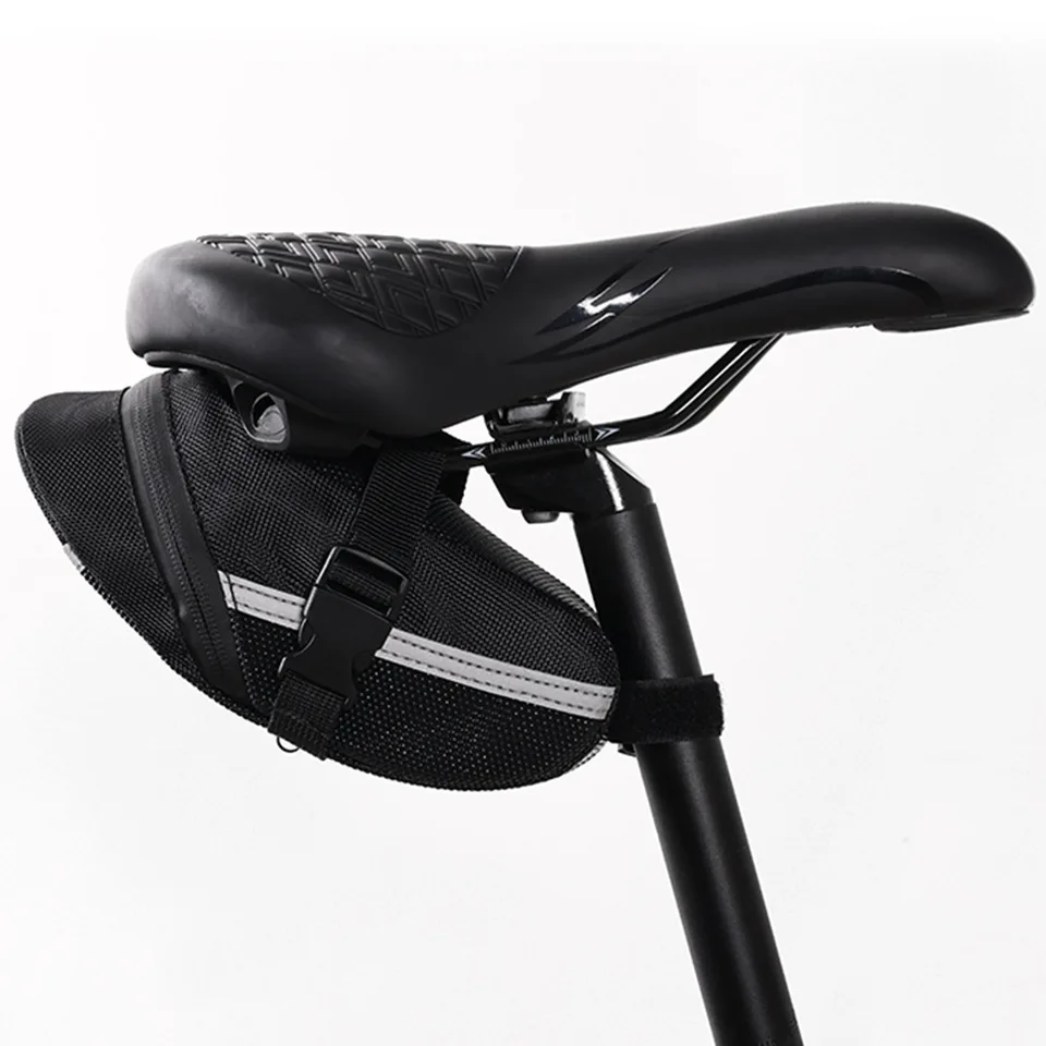 Borsa da sella per bici da 0,8 lri, piccola custodia impermeabile, coda nera, k di accessori, borsa riflettente per bicicletta da strada MTB  18